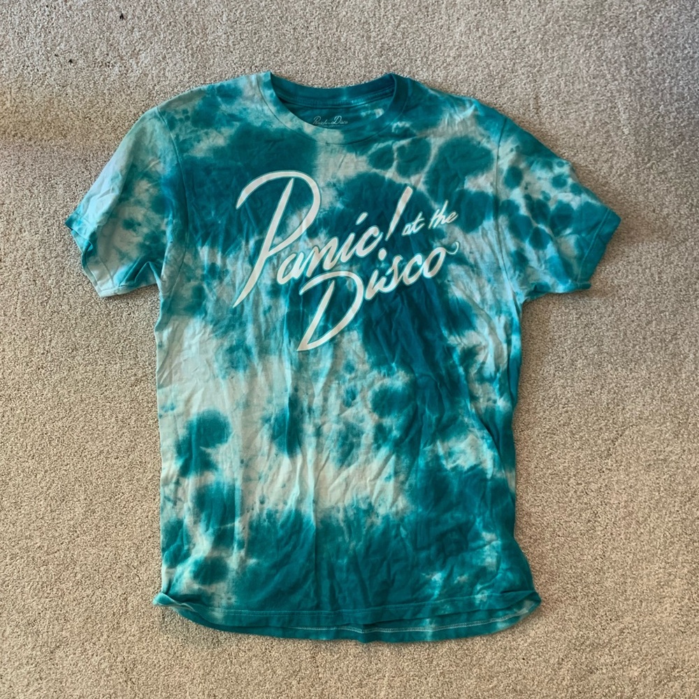 panic at the disco blue tie dye hot topic tshirt